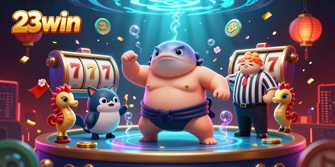 Experience thrilling gaming action with 23win's vibrant underwater casino scene.