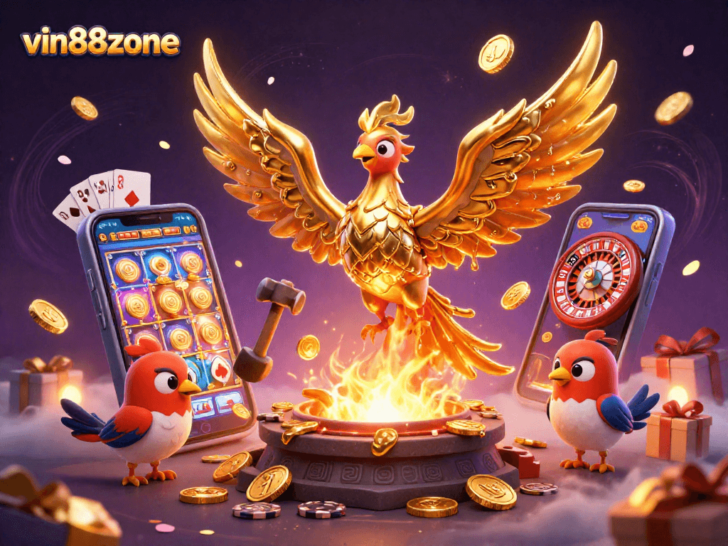Spin to win with vin88zone’s captivating golden phoenix and dynamic gambling elements.