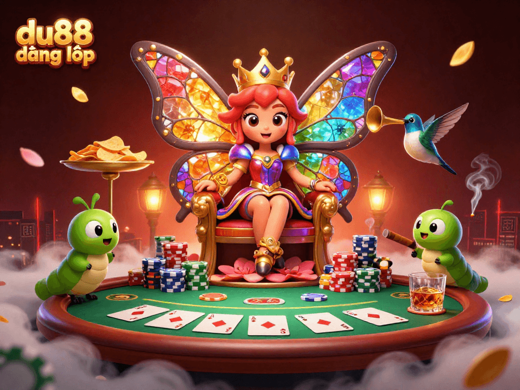 Experience du88 đăng nhập in vibrant casino-themed scene with exciting poker elements and captivating characters.