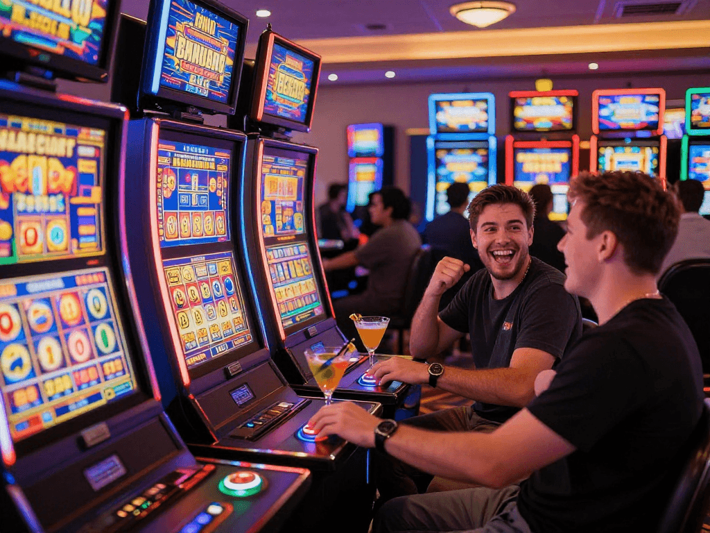 Experiência emocionante em jogos de cassino na SPBET com jogadores animados.