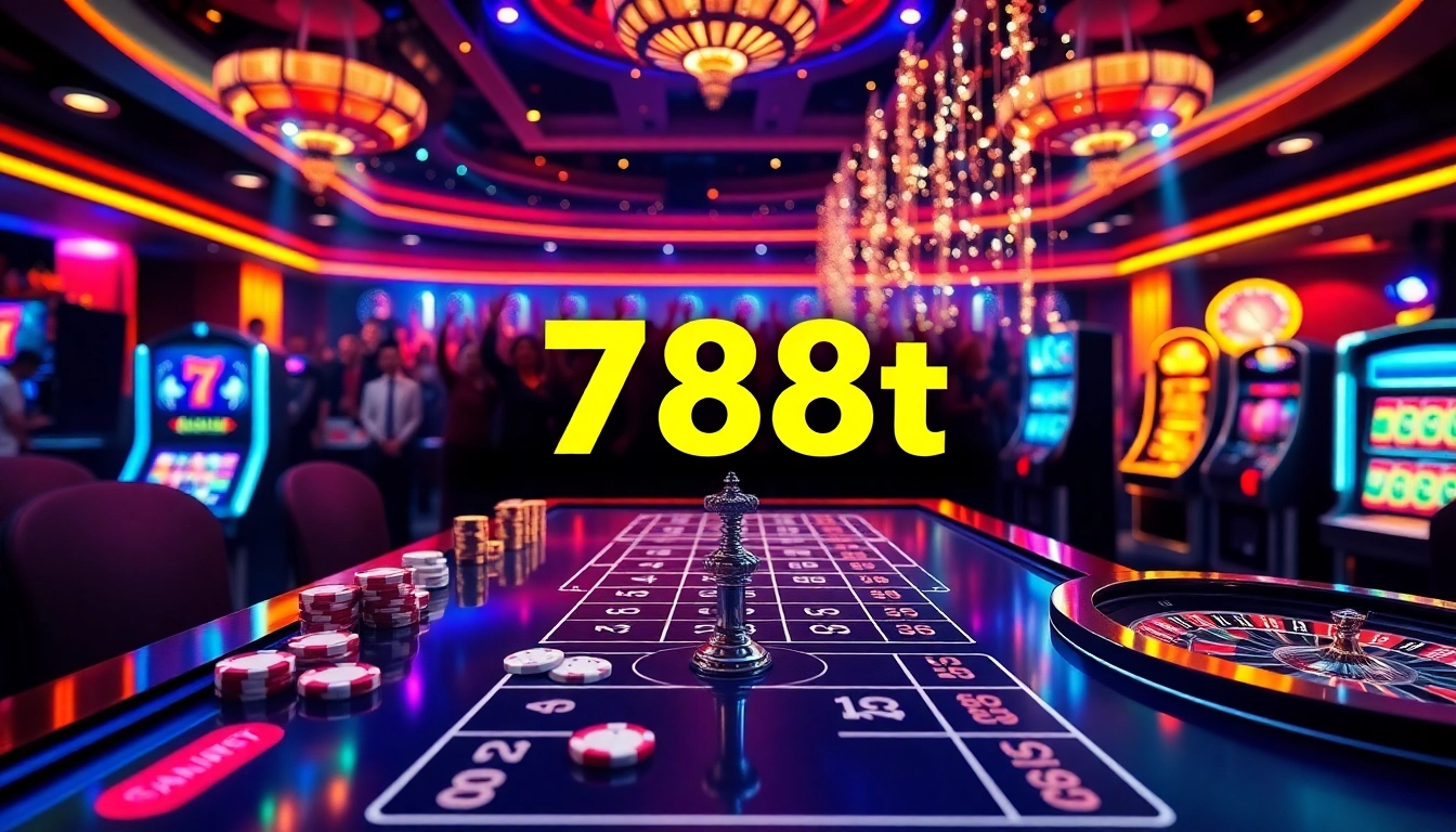 Experience thrilling online action with 788t at a luxurious casino table, showcasing vibrant games and excitement.
