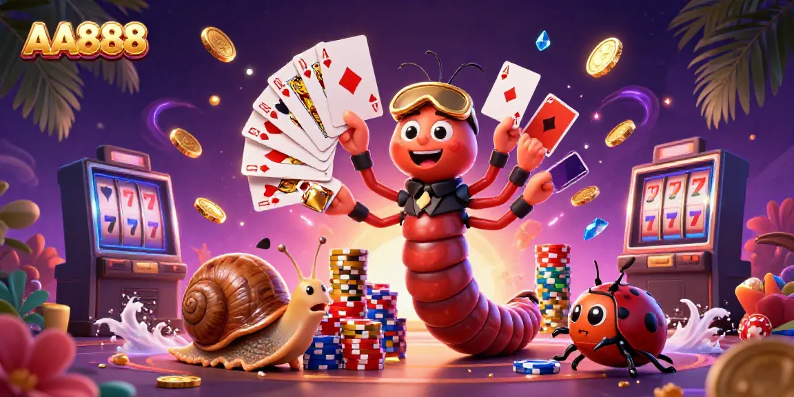 Engage in thrilling gambling experiences with AA888's vibrant characters and dynamic casino elements.