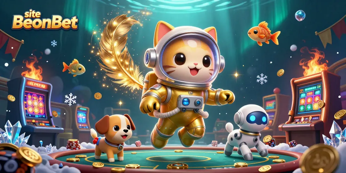 O site BeonBet oferece uma animação vibrante com personagens em um cassino cheio de emoção.