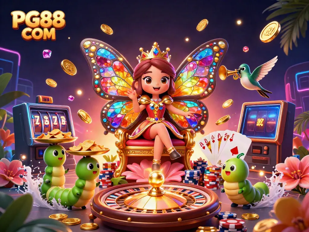 Experience the thrill of gaming at PG88 COM with vibrant casino elements and colorful characters.