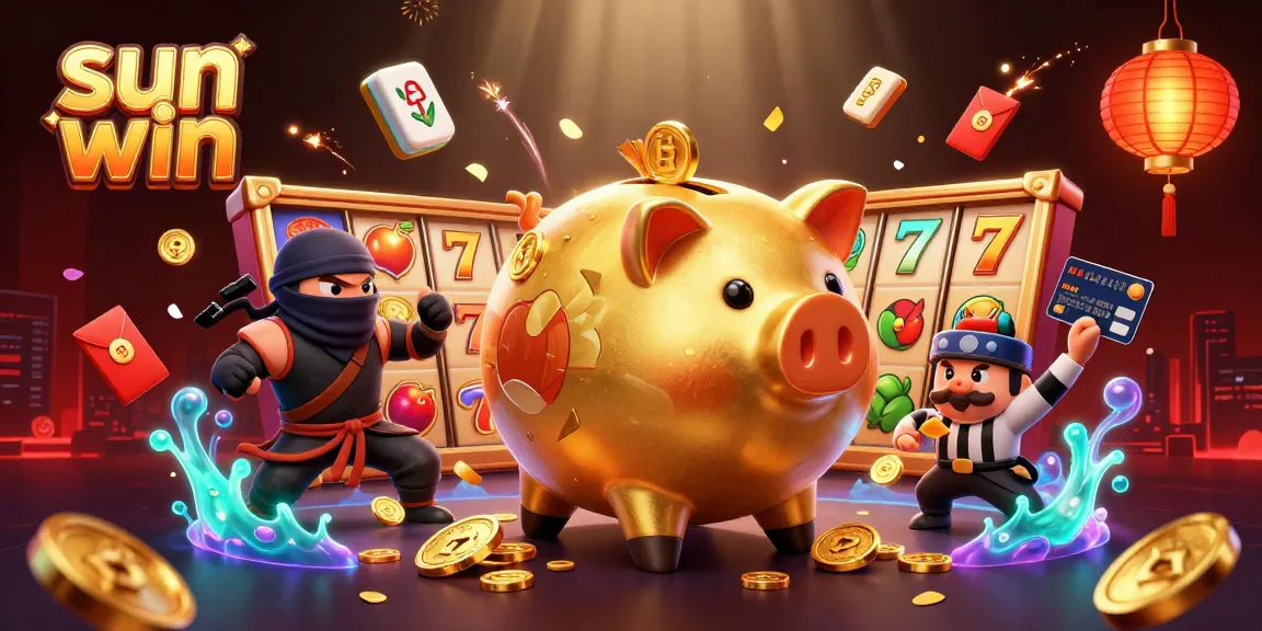 Experience the thrill of sun win with dynamic characters and vibrant casino elements, celebrating big wins.