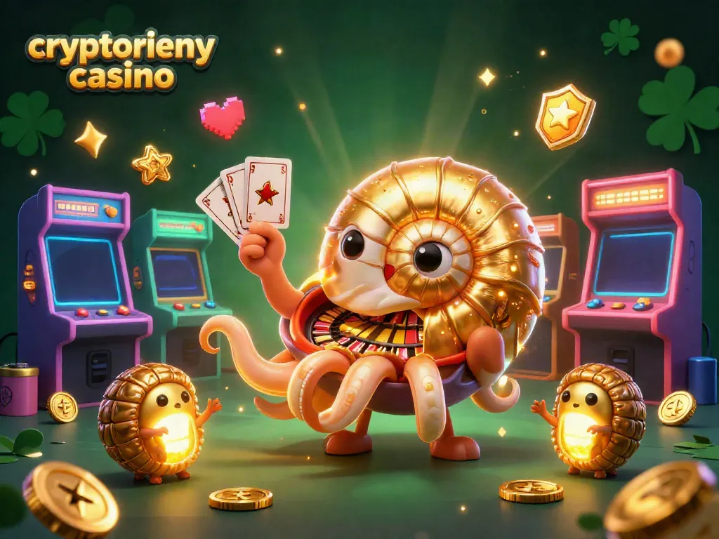 Experience the thrill of a cryptocurrency casino with this vibrant 3D digital illustration.