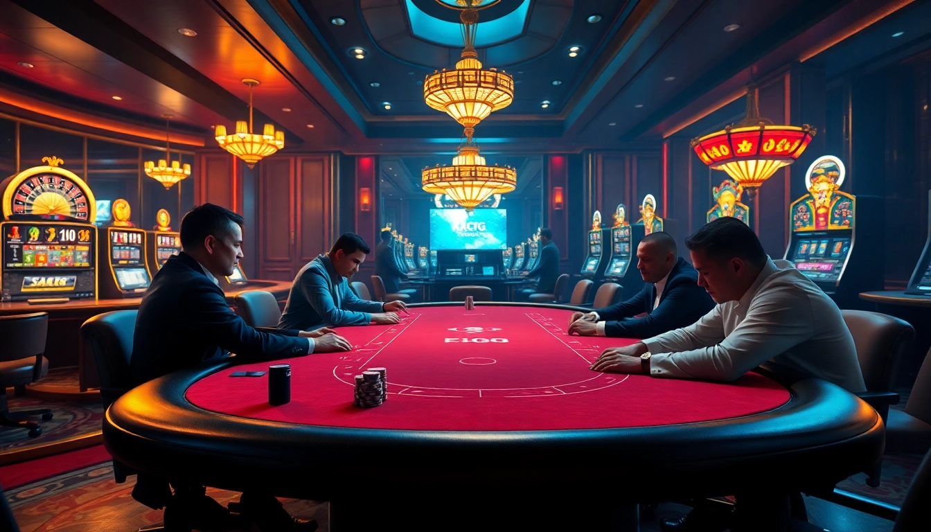 Exciting gameplay at plataforma xxgg showcasing a professional poker table in a luxury casino.