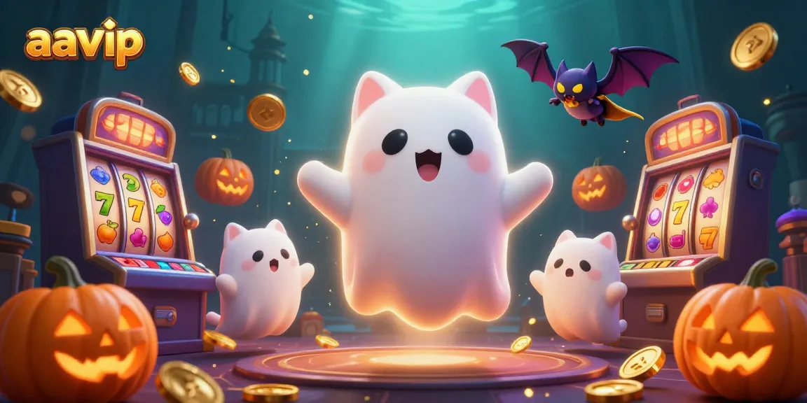 Immerse yourself in AAVIP’s electrifying haunted casino experience with a ghost cat and vampire bat.
