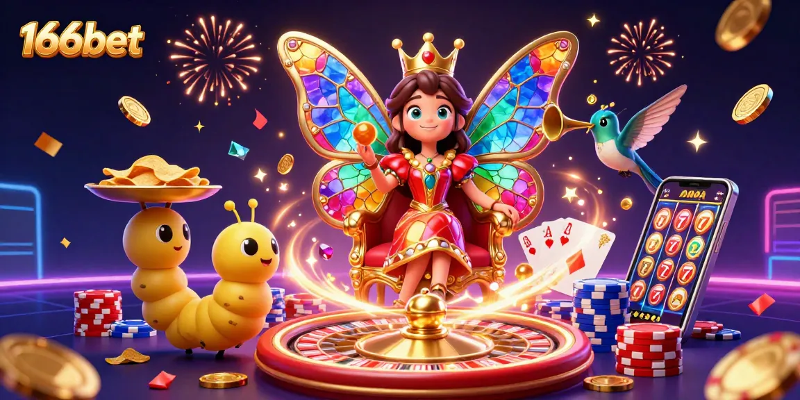 Experience 166bet’s exciting atmosphere with a vibrant scene of playful characters amid casino elements showcasing thrilling opportunities.