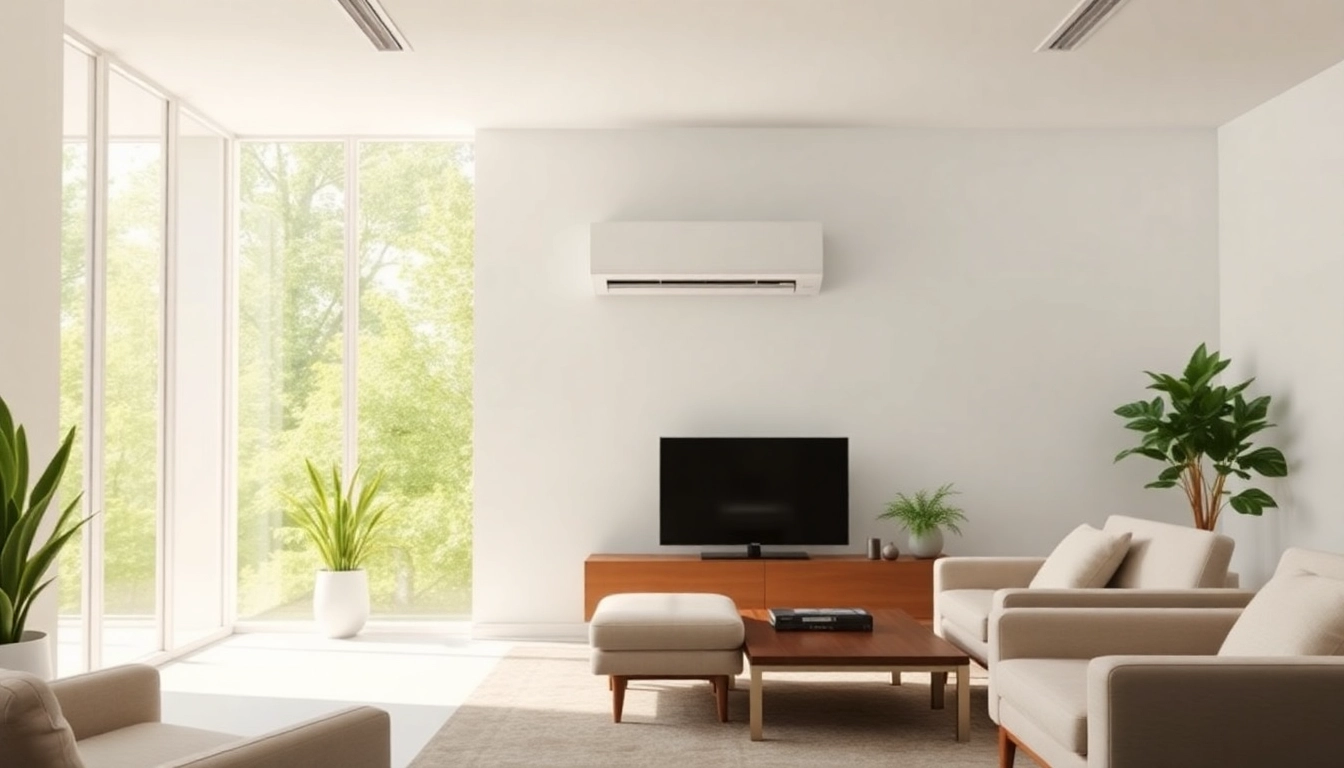 Installing a Mitsubishi mini split AC elegantly enhances modern interior decor.