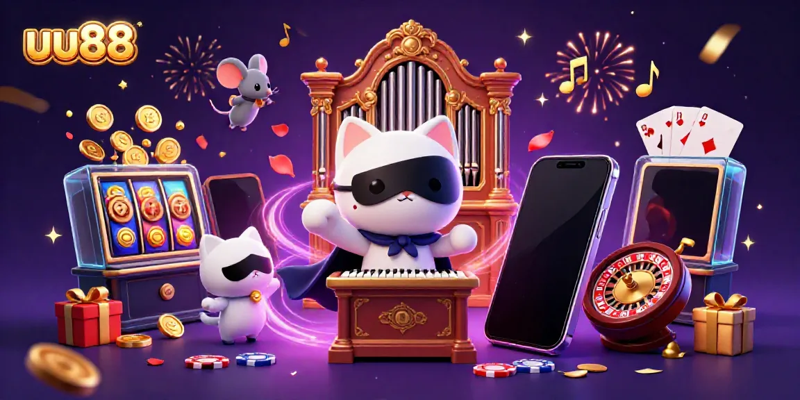 Experience thrilling gameplay at uu88 with a lively casino scene featuring an acrobat and exciting game elements.