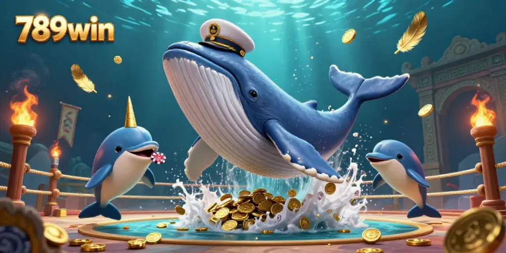 Experience the thrill of 789win with a vibrant underwater casino scene showcasing exciting characters.