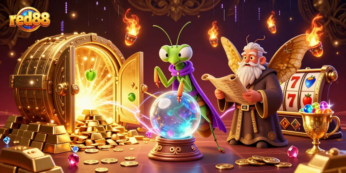 Engage with red88's thrilling slots scene featuring a mystical fortune teller and alluring game elements.