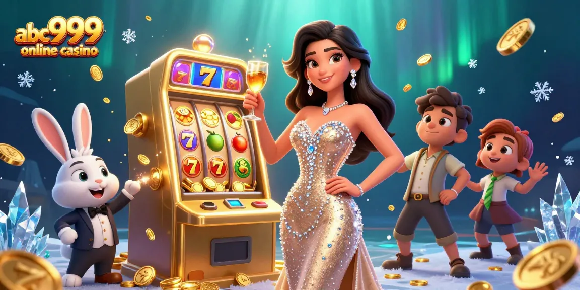 Experience thrill and excitement at abc999 online casino with a dazzling jackpot slot machine scene.