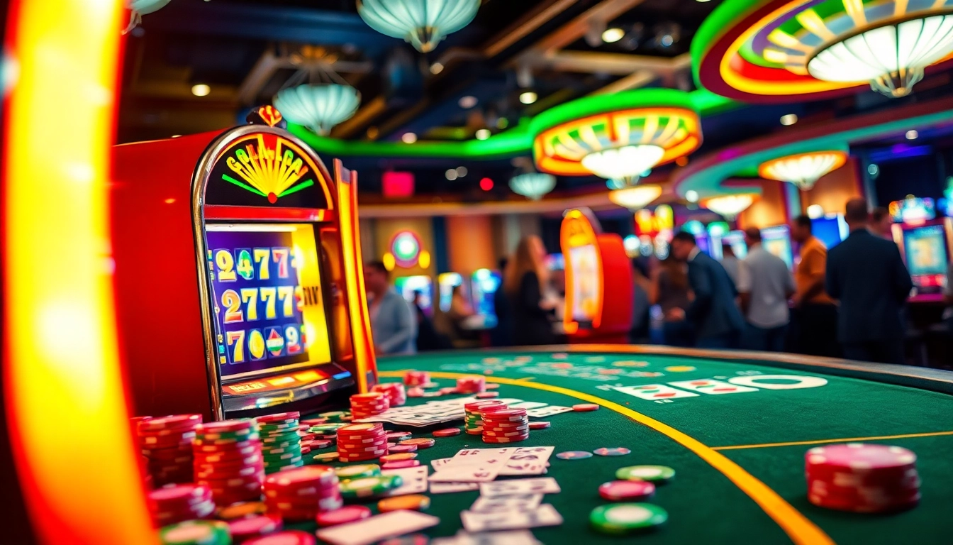 Menangkan slot gacor dengan mesin slot penuh warna di kasino yang ramai.