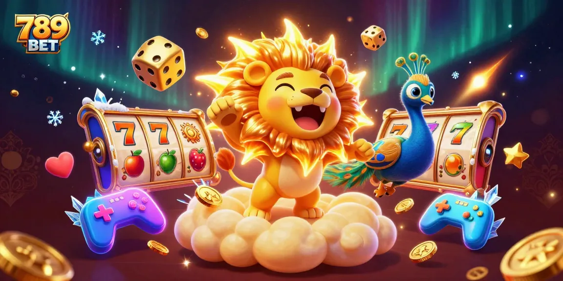 Experience winning action at 789 BET with a vibrant casino-themed 3D illustration showcasing slots and gaming excitement.
