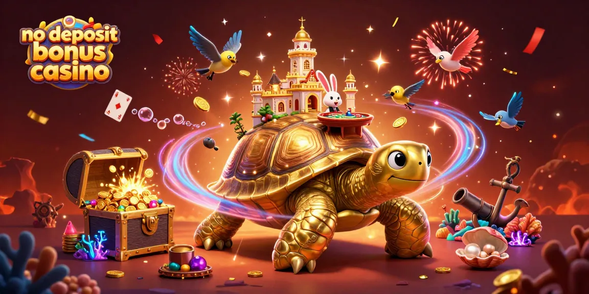 Experience thrilling gameplay at the no deposit bonus casino with golden tortoise and vibrant elements.